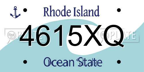4615XQ Rhode Island License Plate