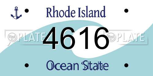 4616 Rhode Island License Plate
