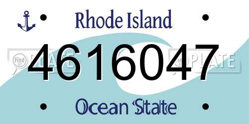 4616047 Rhode Island License Plate