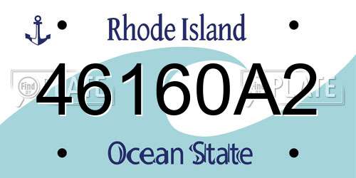 46160A2 Rhode Island License Plate