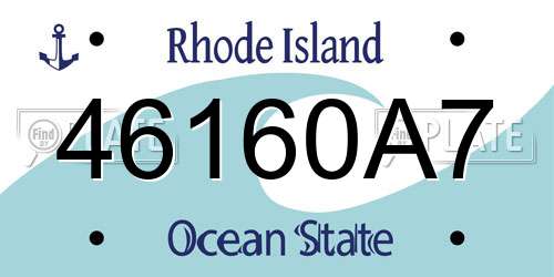 46160A7 Rhode Island License Plate