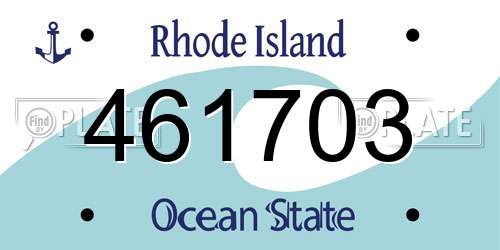 461703 Rhode Island License Plate