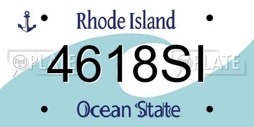 4618SI Rhode Island License Plate