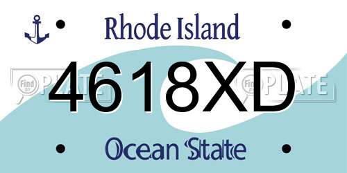 4618XD Rhode Island License Plate