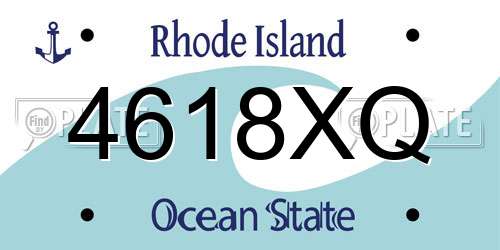 4618XQ Rhode Island License Plate