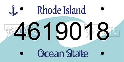 4619018 Rhode Island License Plate