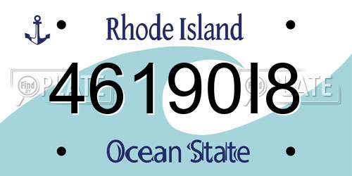 46190I8 Rhode Island License Plate