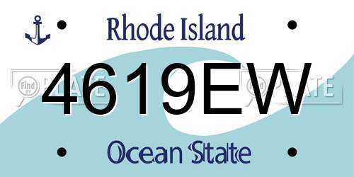4619EW Rhode Island License Plate