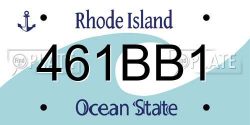 461BB1 Rhode Island License Plate