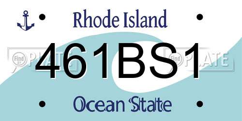 461BS1 Rhode Island License Plate