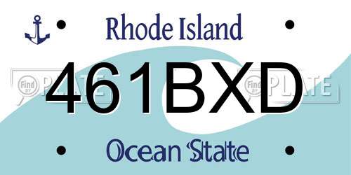 461BXD Rhode Island License Plate