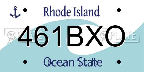 461BXO Rhode Island License Plate