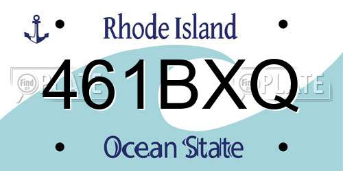 461BXQ Rhode Island License Plate