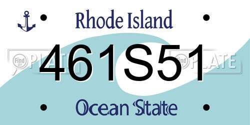 461S51 Rhode Island License Plate