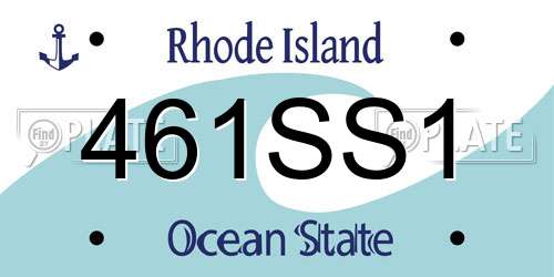 461SS1 Rhode Island License Plate