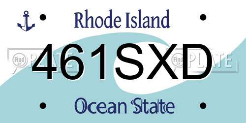 461SXD Rhode Island License Plate