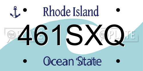 461SXQ Rhode Island License Plate