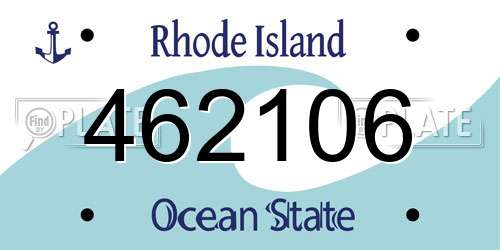 462106 Rhode Island License Plate