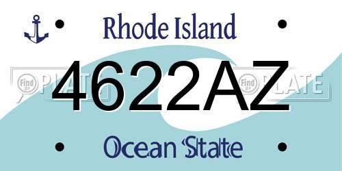 4622AZ Rhode Island License Plate