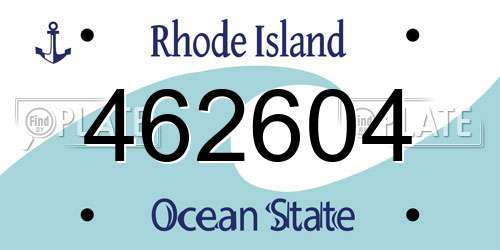462604 Rhode Island License Plate