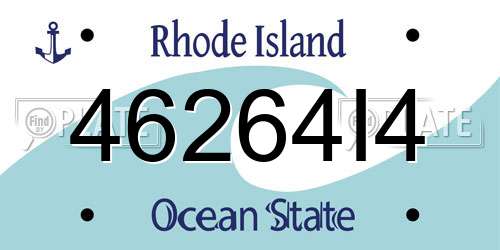 46264I4 Rhode Island License Plate