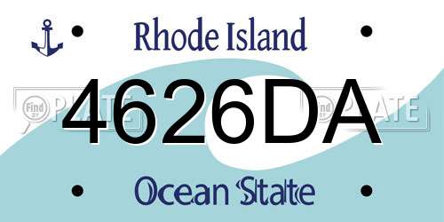 4626DA Rhode Island License Plate