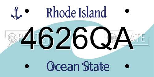 4626QA Rhode Island License Plate