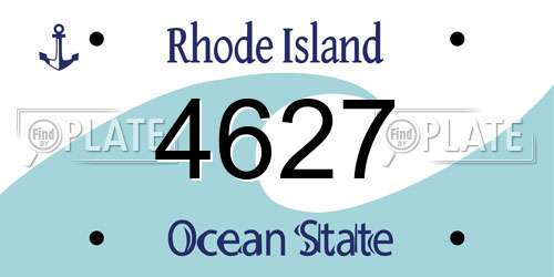 4627 Rhode Island License Plate