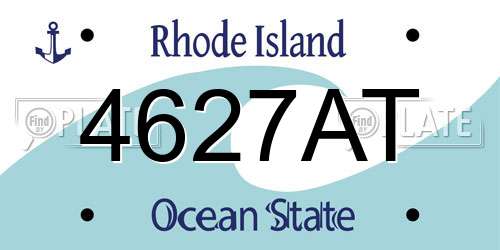 4627AT Rhode Island License Plate