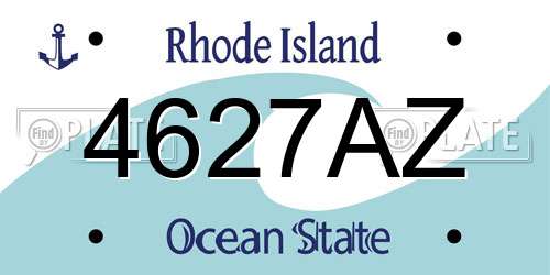 4627AZ Rhode Island License Plate