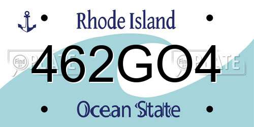 462GO4 Rhode Island License Plate