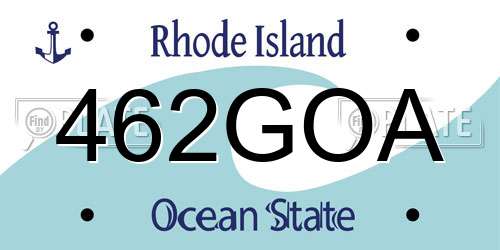 462GOA Rhode Island License Plate