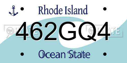 462GQ4 Rhode Island License Plate
