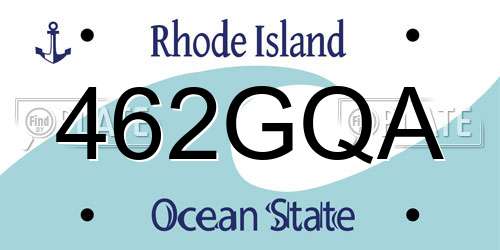 462GQA Rhode Island License Plate