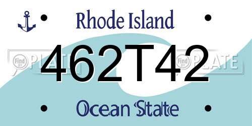 462T42 Rhode Island License Plate