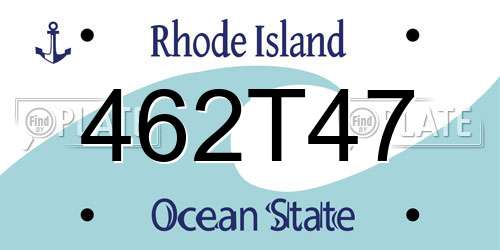 462T47 Rhode Island License Plate