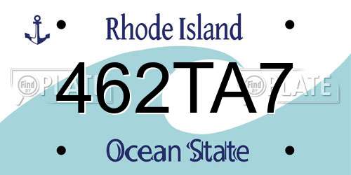 462TA7 Rhode Island License Plate