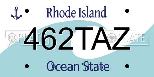 462TAZ Rhode Island License Plate