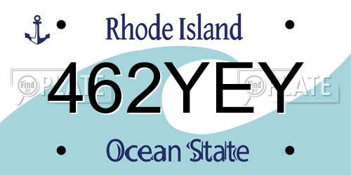 462YEY Rhode Island License Plate