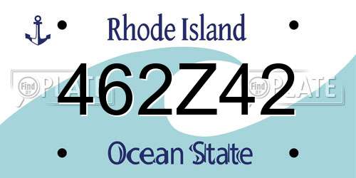 462Z42 Rhode Island License Plate