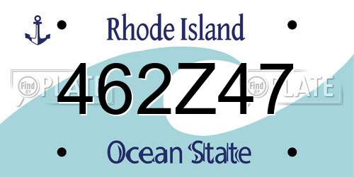462Z47 Rhode Island License Plate