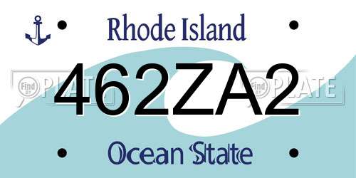 462ZA2 Rhode Island License Plate