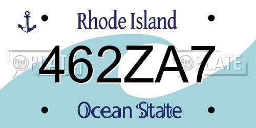 462ZA7 Rhode Island License Plate