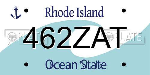 462ZAT Rhode Island License Plate