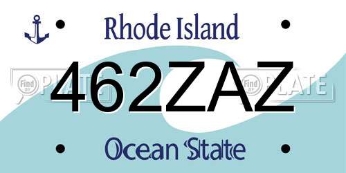 462ZAZ Rhode Island License Plate