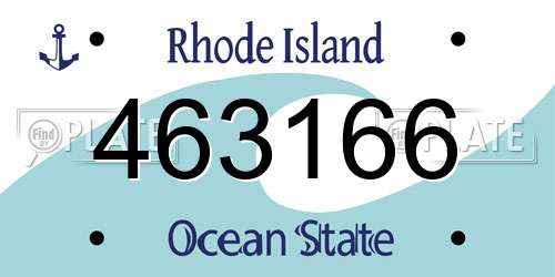463166 Rhode Island License Plate