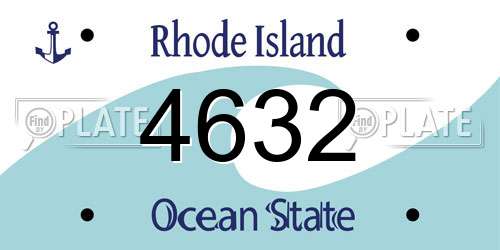 4632 Rhode Island License Plate