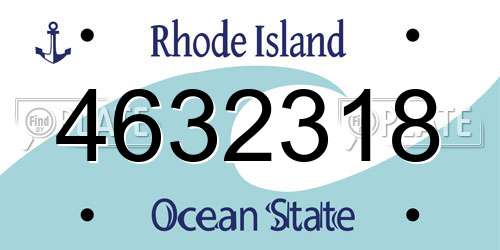 4632318 Rhode Island License Plate