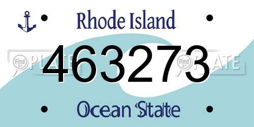 463273 Rhode Island License Plate