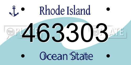 463303 Rhode Island License Plate